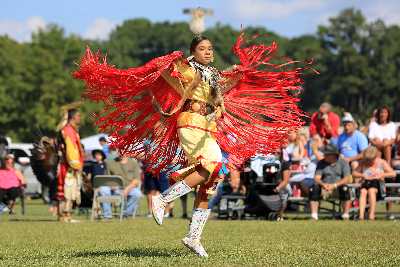 Image 6 of 9 in gallery section. Image title is Veterans Pow Wow Dance.