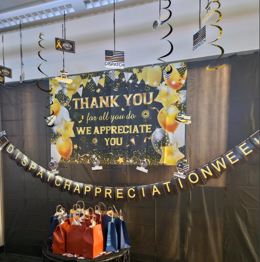 Image 3 of 7 in gallery section. Image title is Telecommunicator Week 2025 Grab Bags.
