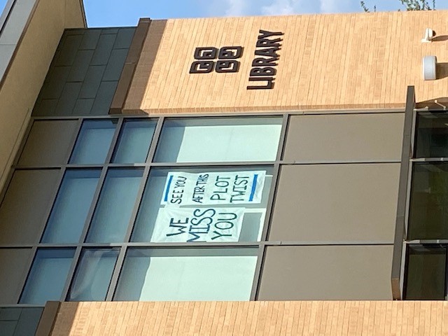 Image 8 of 16 in gallery section. Image title is COVID at the Library.