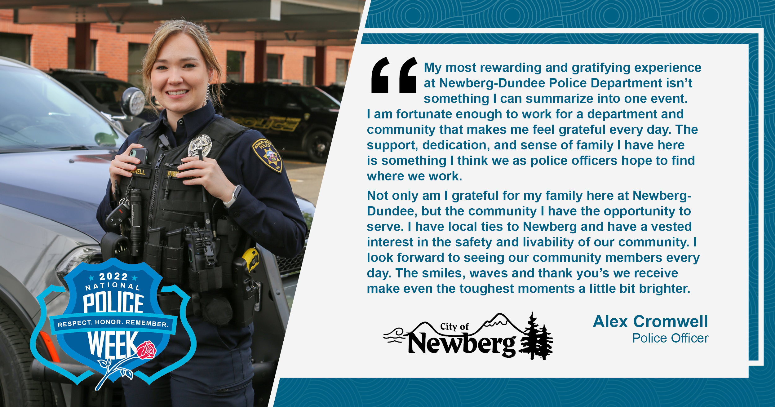 Image 1 of 2 in gallery section. Image title is Alex Cromwell talks about her most rewarding moments with NDPD..